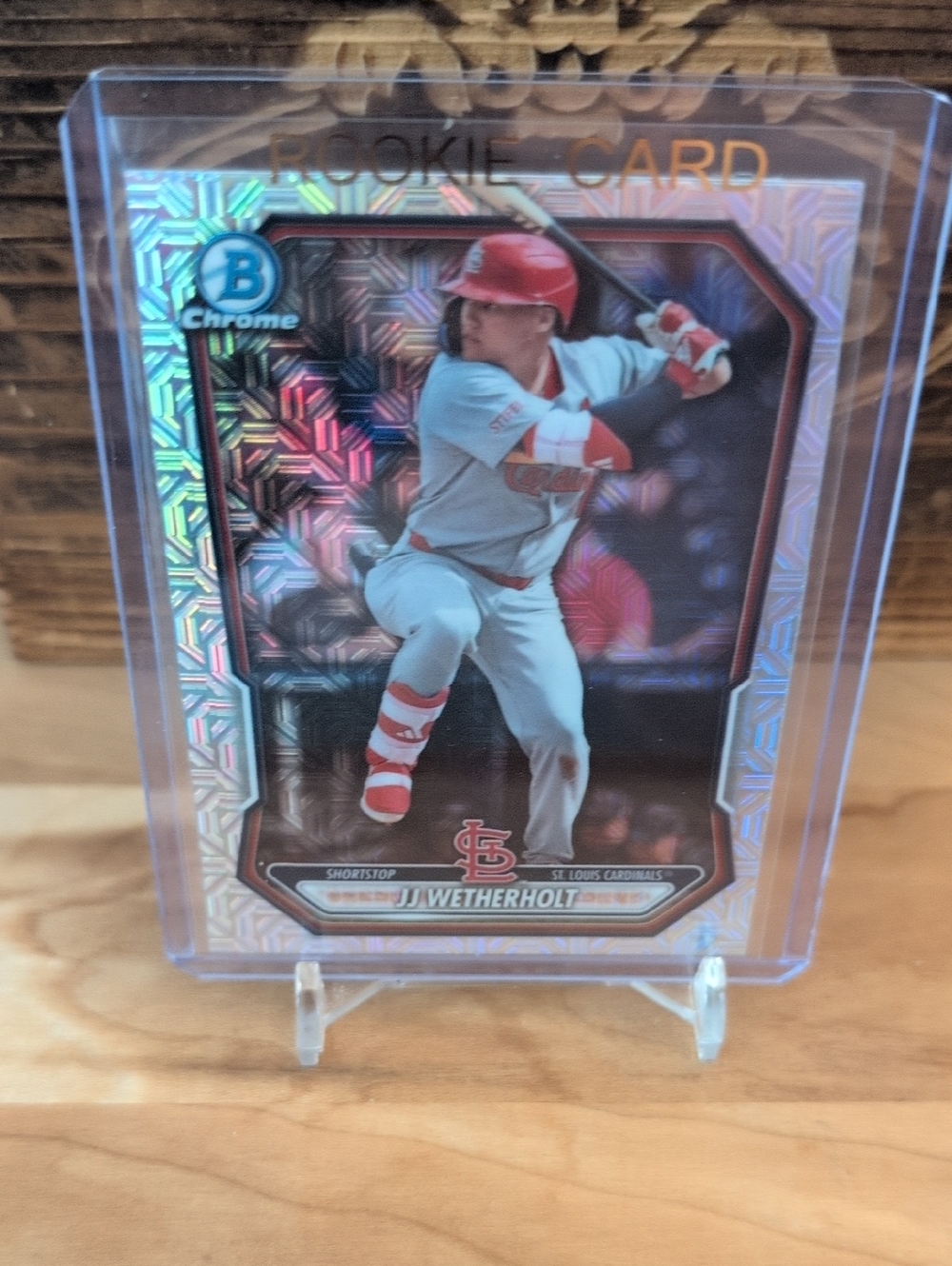 2026 Bowman Chrome JJ Wetherholt Prospect Rookie Card Mojo Refractor Cardinals